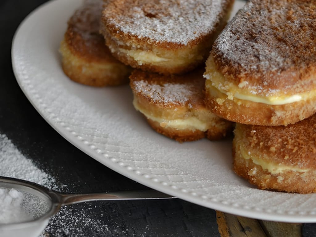 Fried Bread with Sweet Cheese Filling - A Simple, Quick and Cheap Snack or Dinner