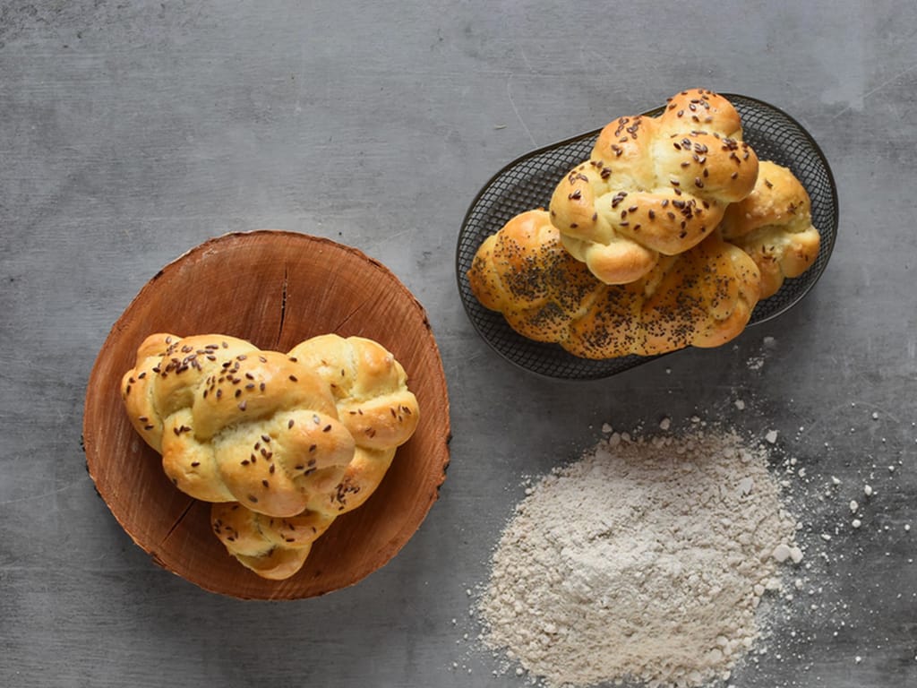 Fluffy and Crispy Homemade Braided Rolls