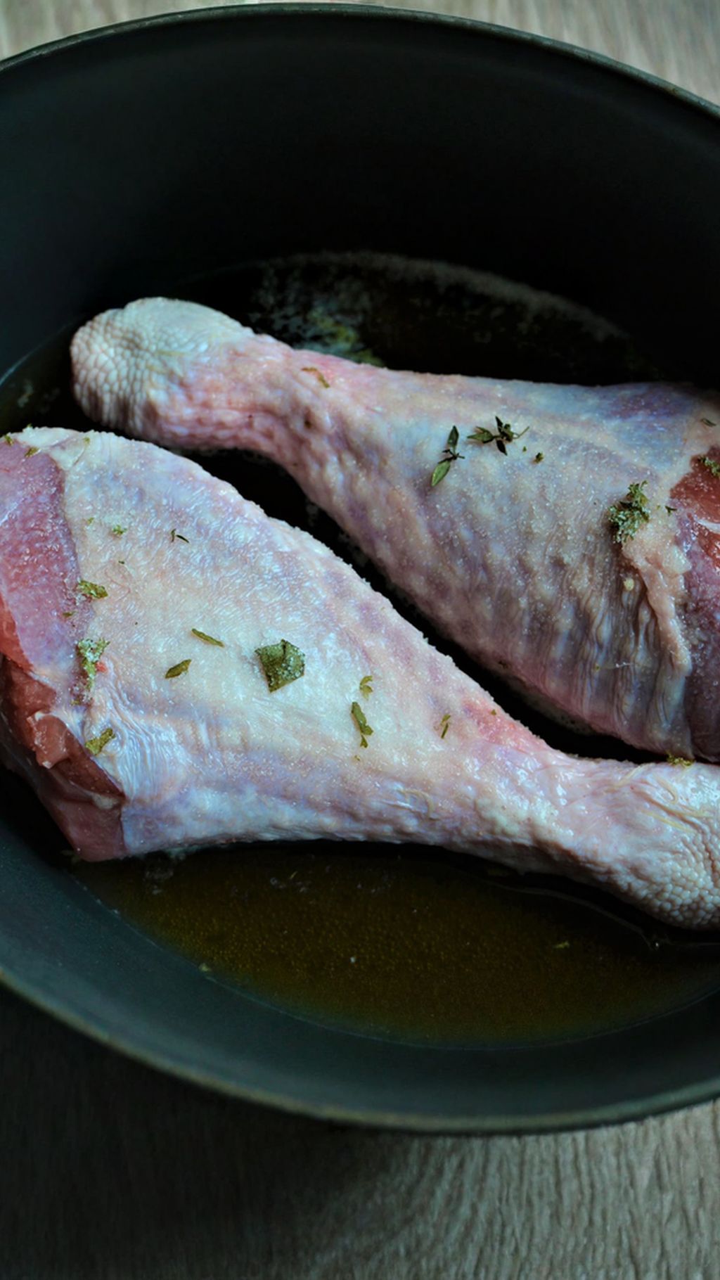 Season the turkey legs