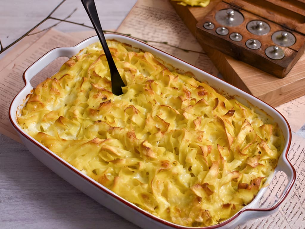 Zapečené tagliatelle s úžasným kozím sýrem capriccio