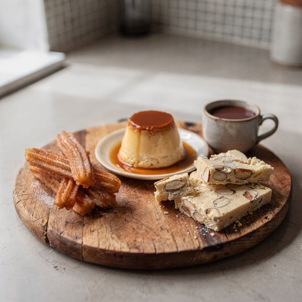 Španělské dezerty: churros, flan, turrón a jejich chuťové kombinace
