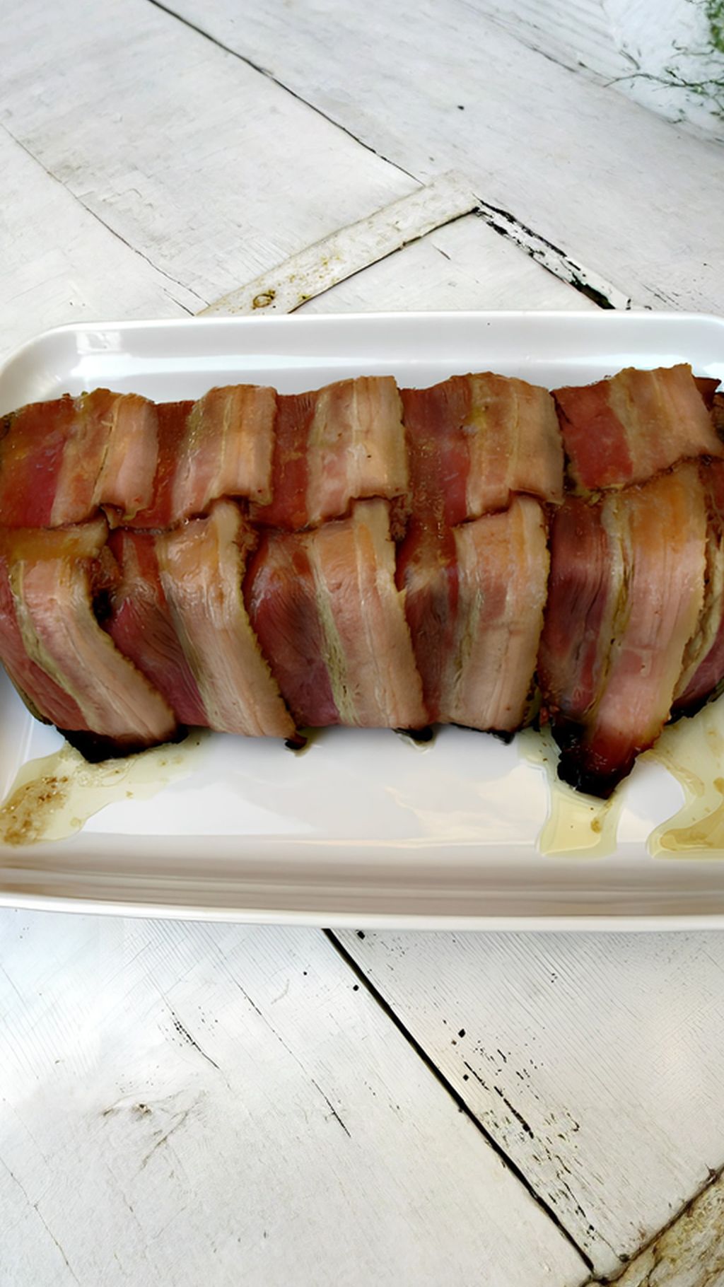 Line the mould with bacon