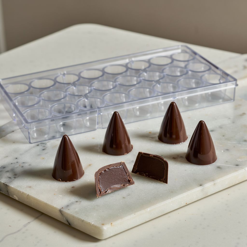 Cone-Shaped Chocolate Bonbons: How to Mold, Fill and Cap Them