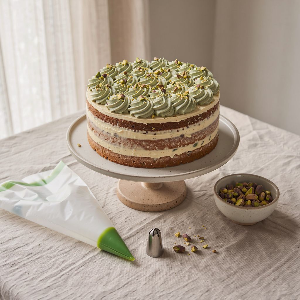 Pistachio Cake Filling: Paste or Ground Nuts, and How to Get the Green Color Right