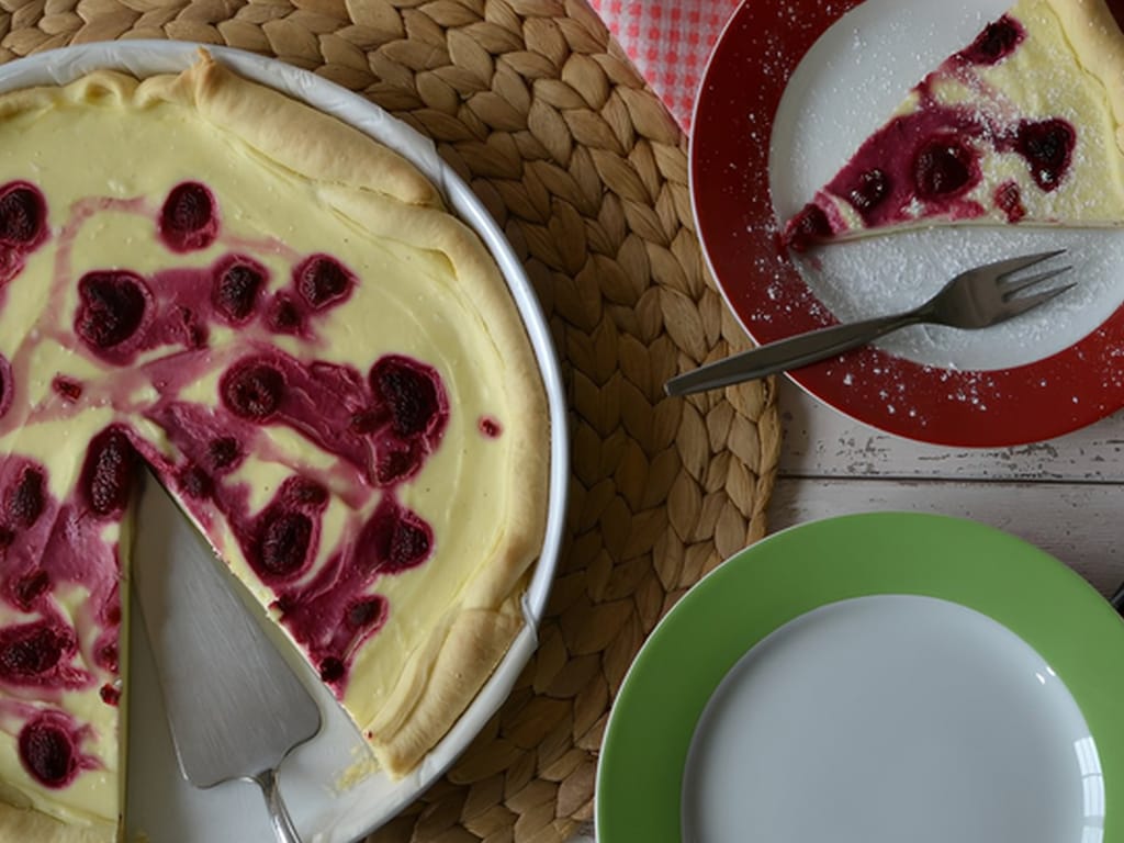 Easy & Quick Curd Cheese Cake with Raspberries