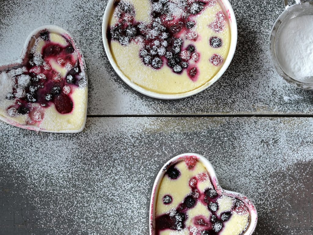 Baked Curd Cheese Dessert with Forest Fruits