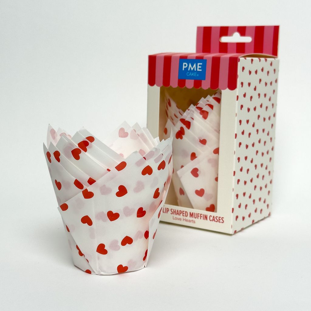 Tulipánové košíčky na muffiny – Srdíčka (24 ks)