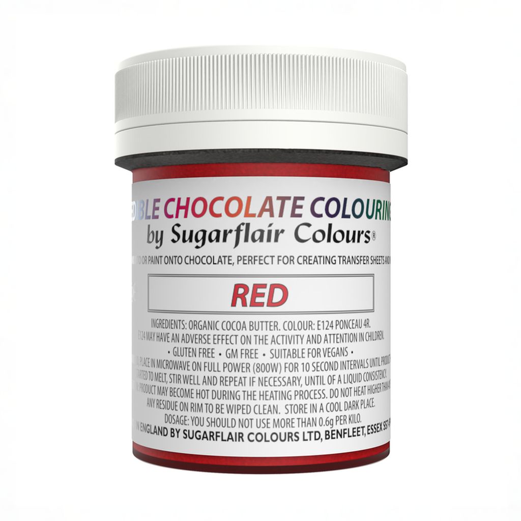 Sugarflair Oil-Based Chocolate Colouring – Red (35 g)