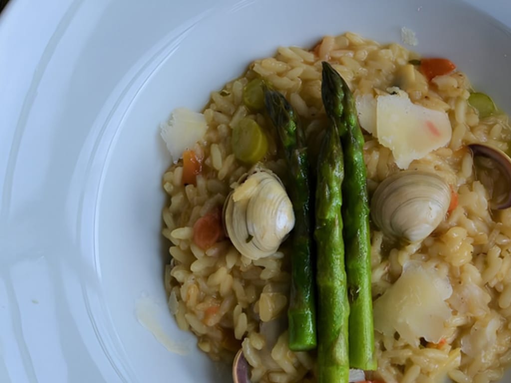 Green Asparagus and Seafood Risotto