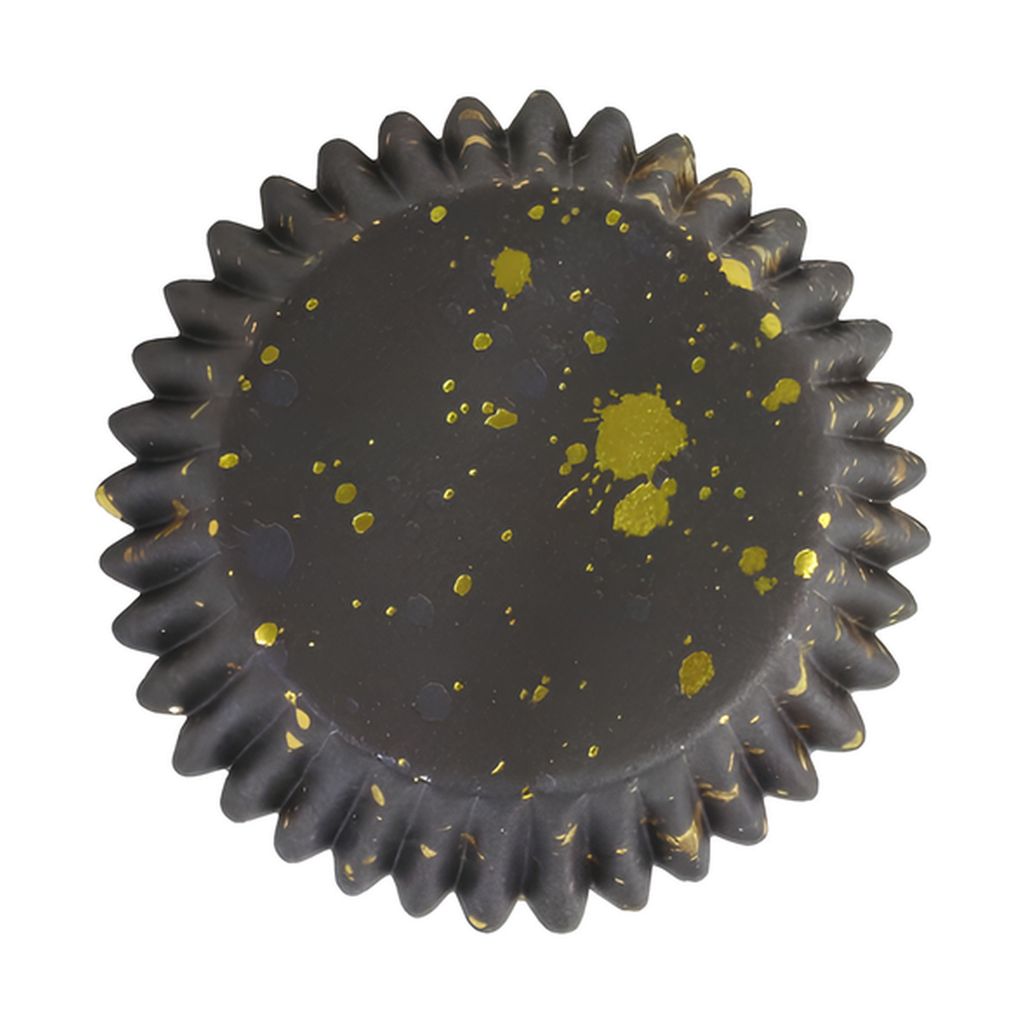 Alu-papírové košíčky na cupcaky – Černo-zlaté (30 ks)