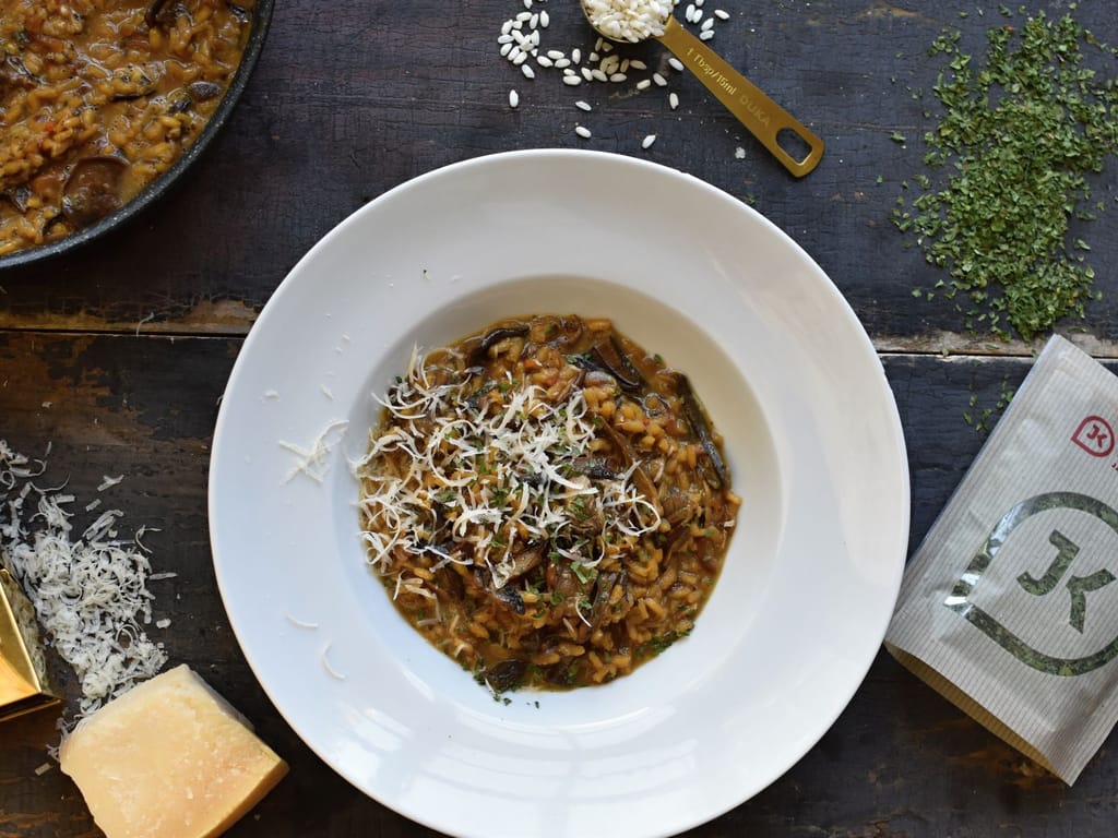 Italské houbové risotto s kořením kostera