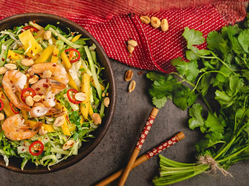 Asian Mango and Shrimp Salad