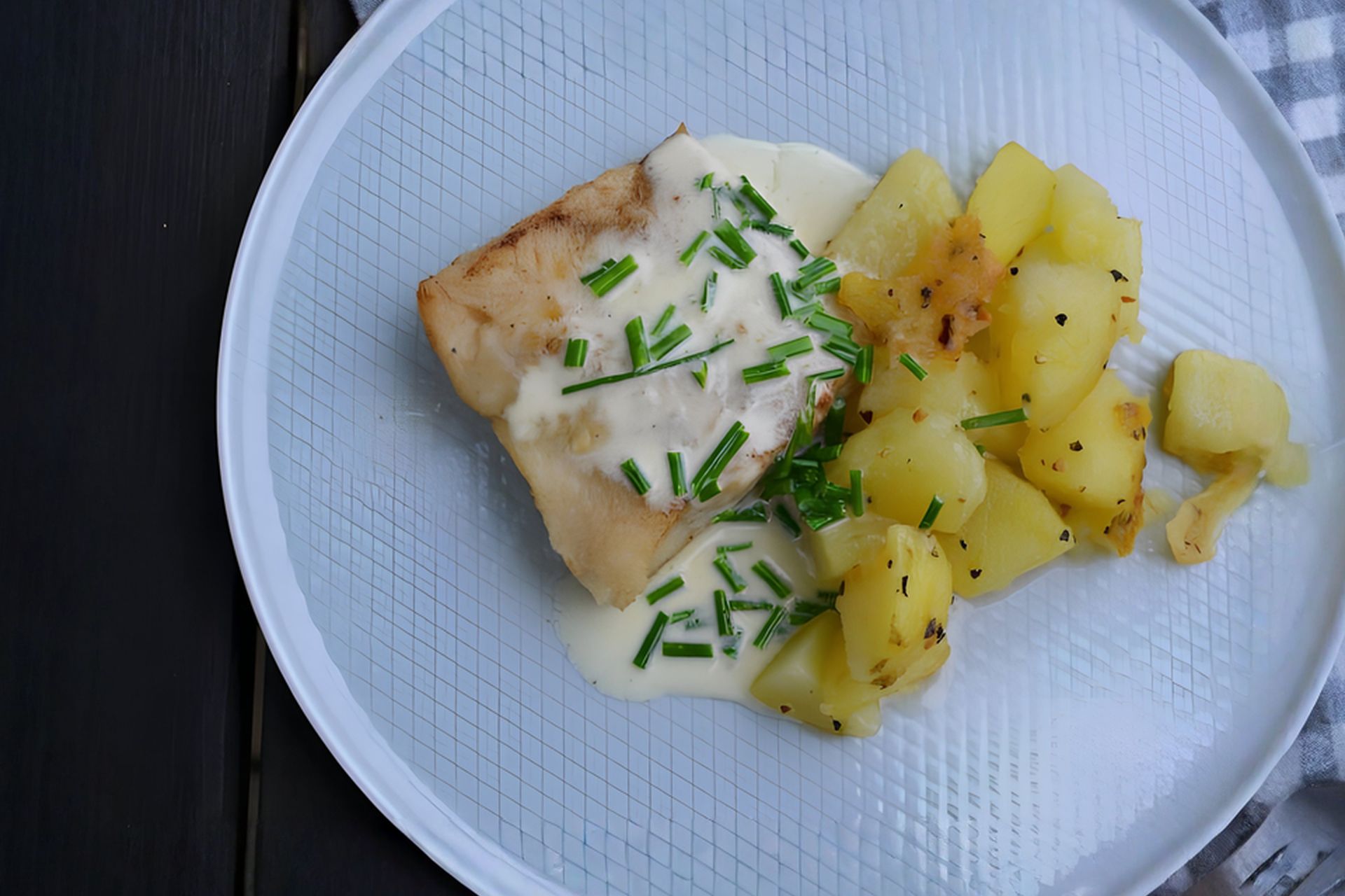 Krémová treska s citronem a pažitkou