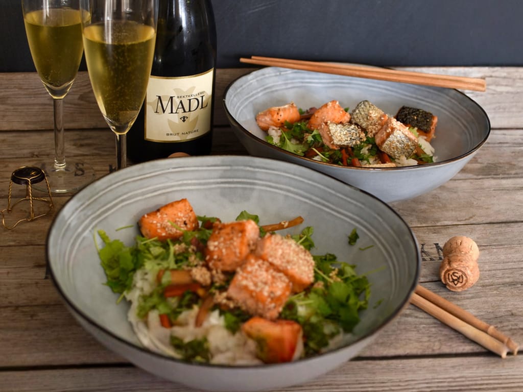 Sesame-Crusted Salmon with Fragrant Coriander