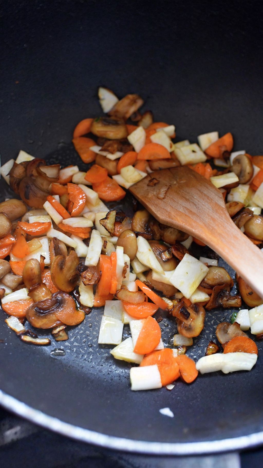 Sauté the vegetables