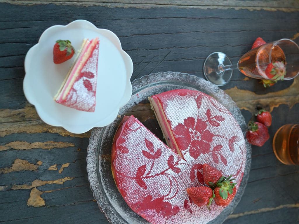 Strawberry Fraisier Cake