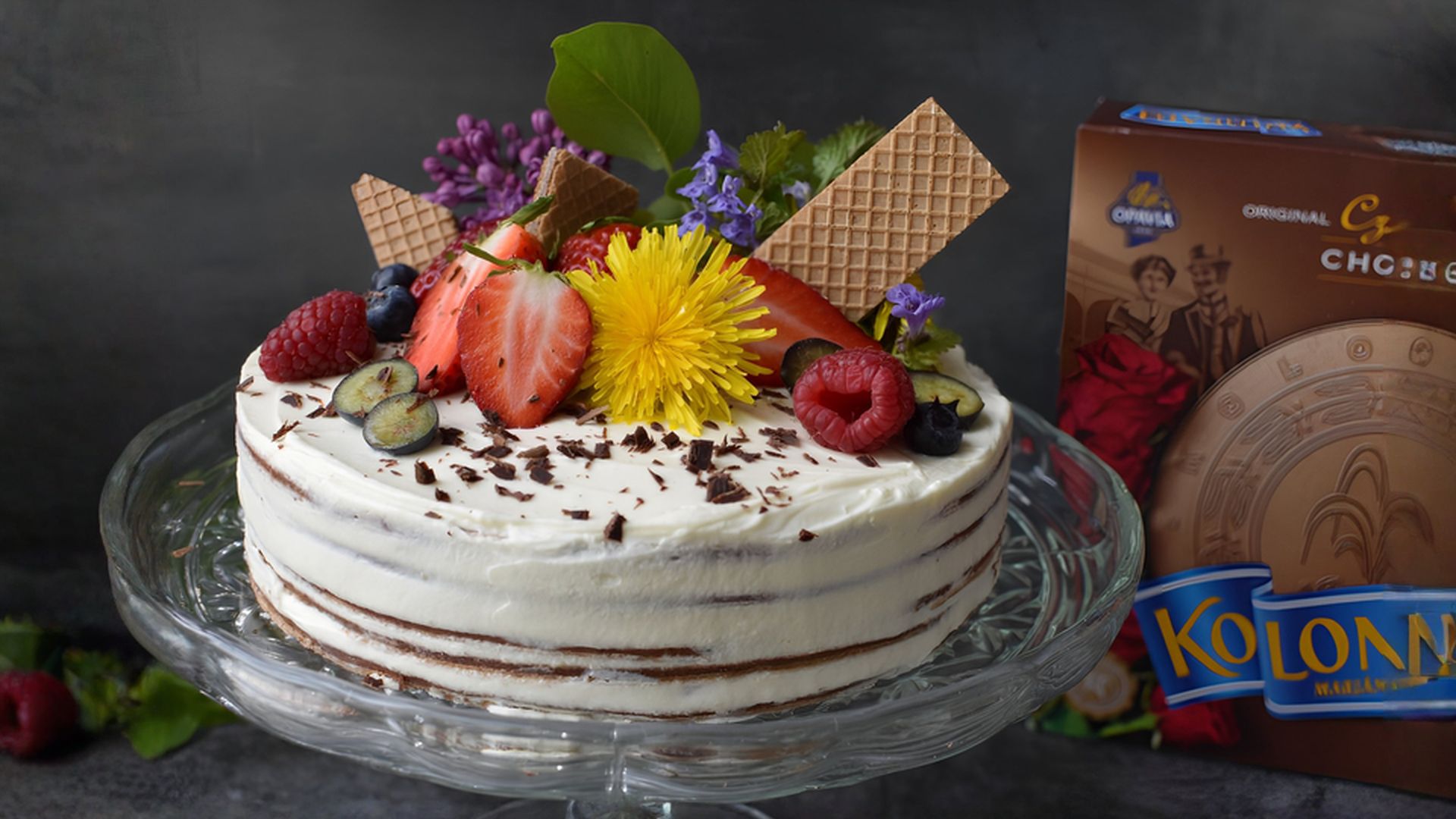 Nepečený oplatkový dort s mascarpone a ovocem