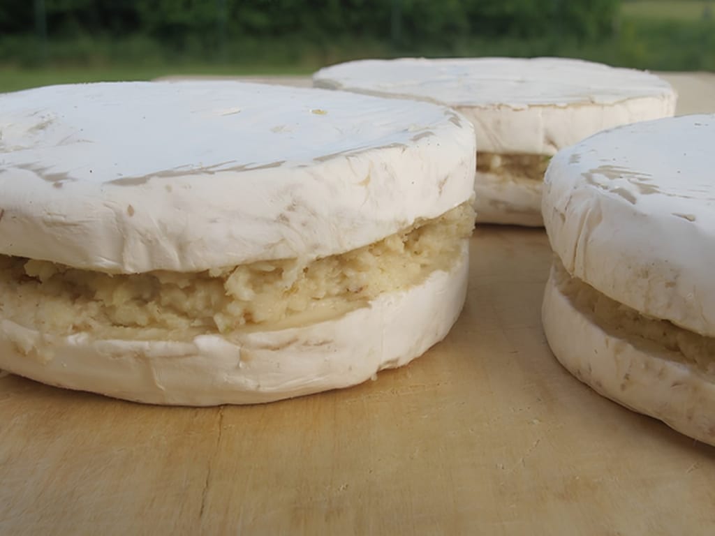 Garlic Camembert Stuffed with Walnuts