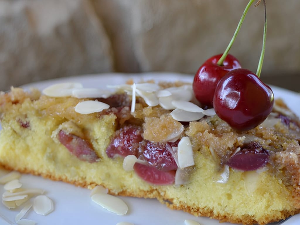 Upside-Down Cherry Cake with Caramel