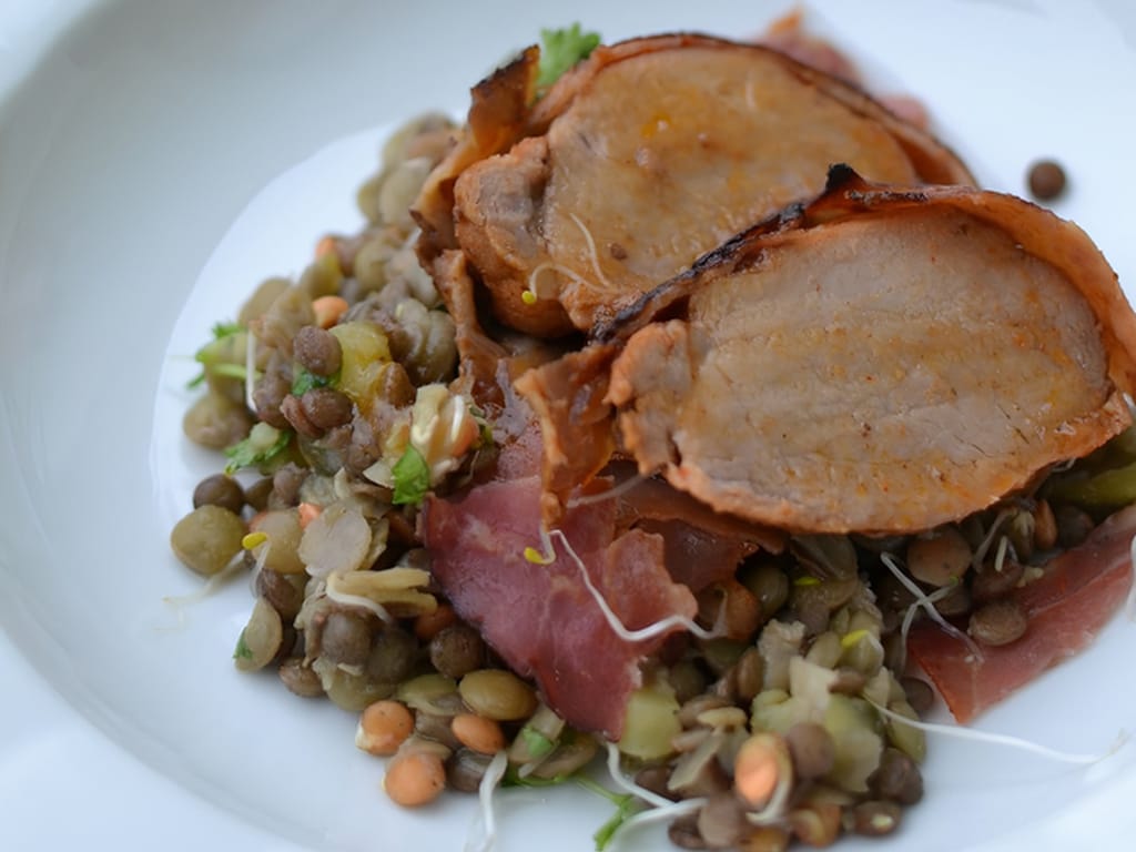 Lentil Salad with Pork Tenderloin
