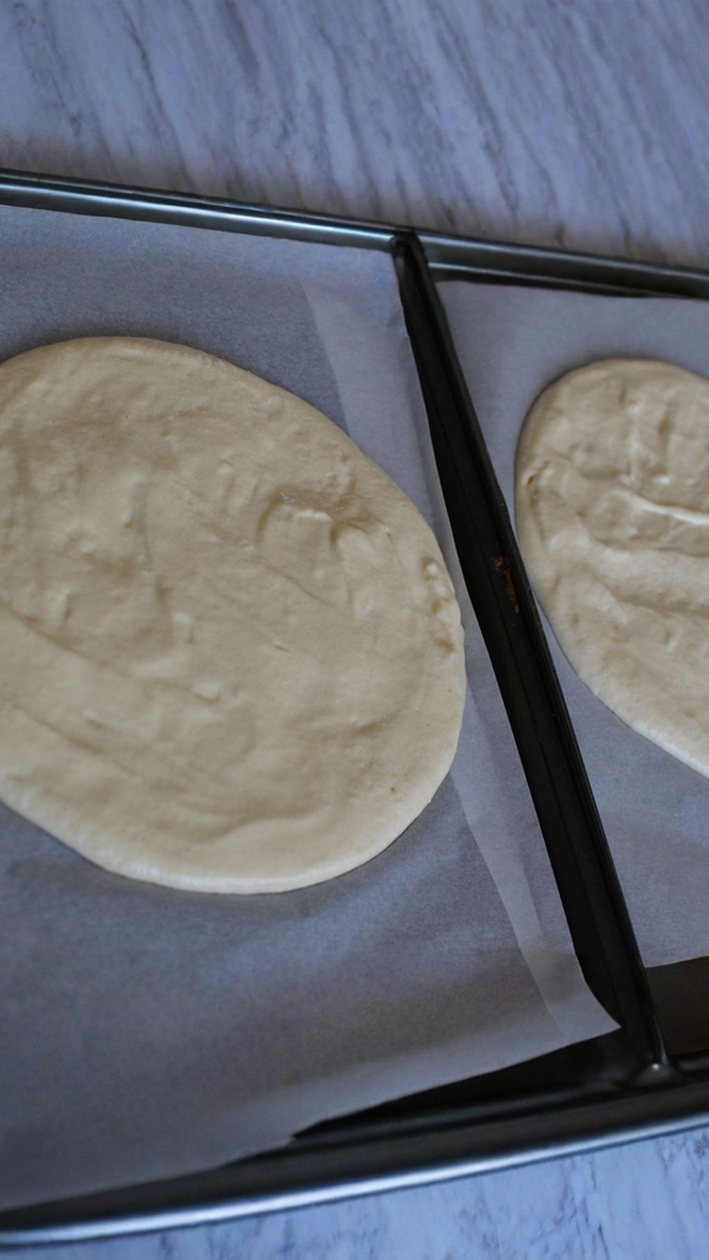 Divide the batter and bake
