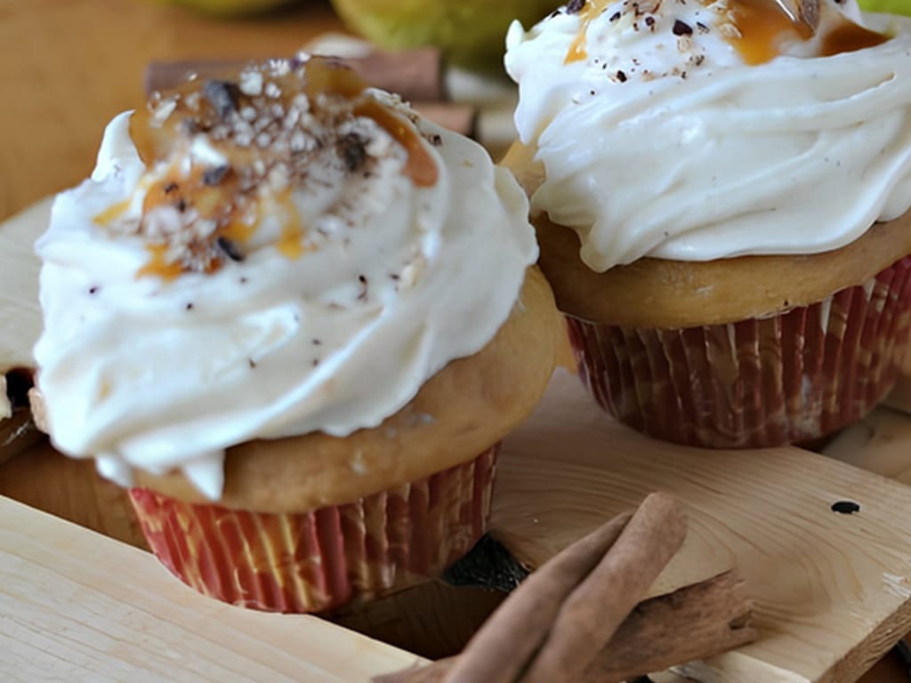 Roasted Pear Cupcakes with Cream Cheese Frosting