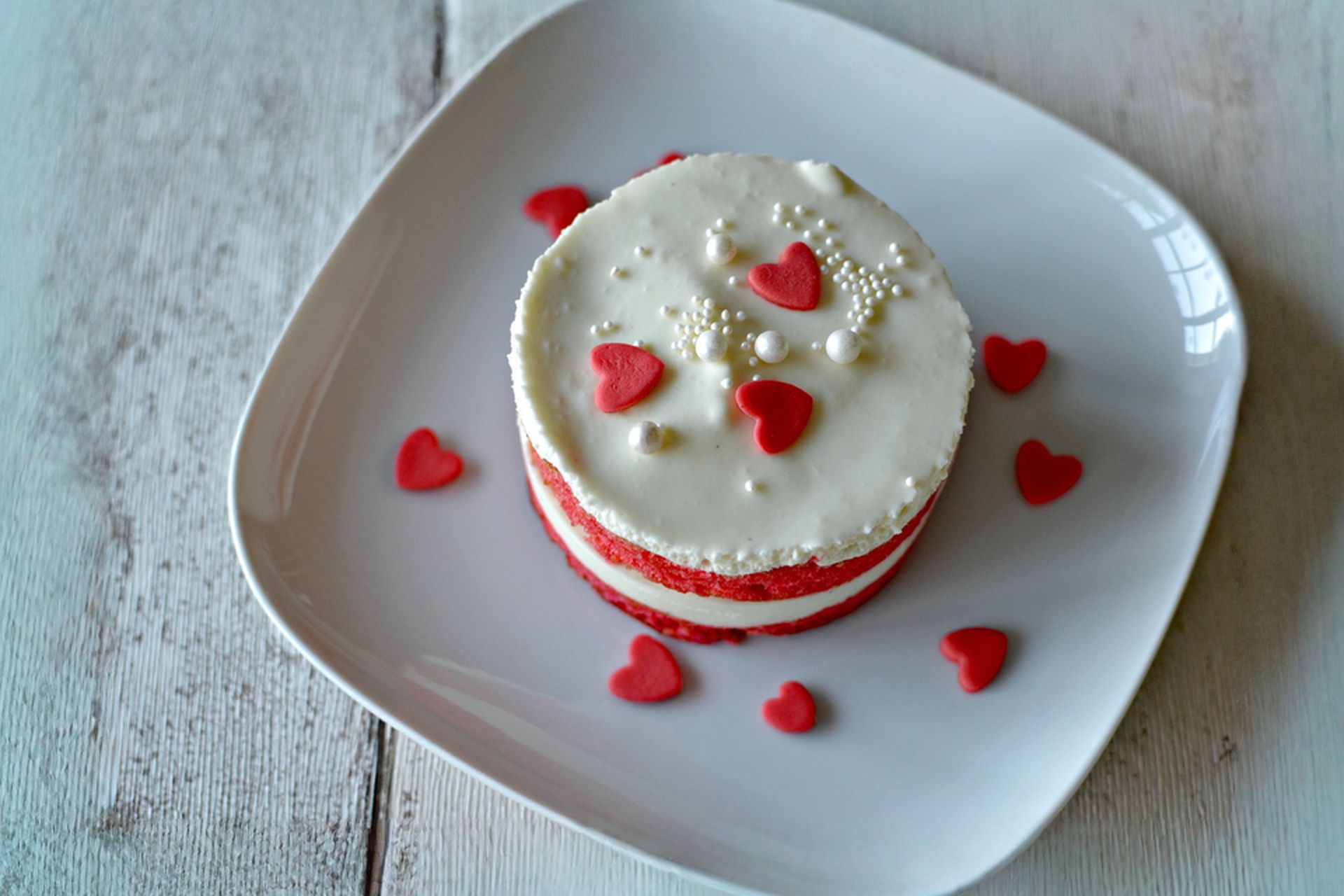 Red Velvet dortíky pro zamilované