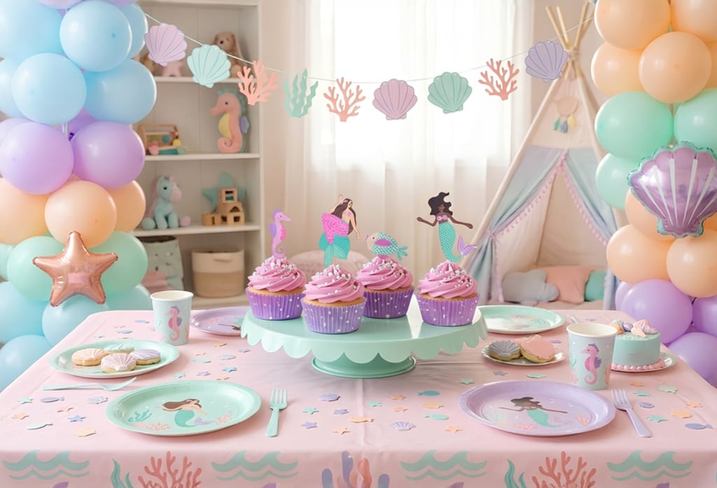 Mořské panny sada na cupcaky
