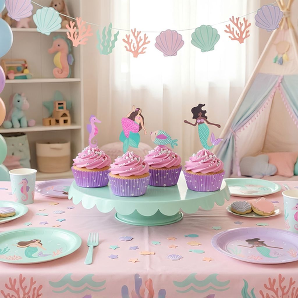 Mořské panny sada na cupcaky