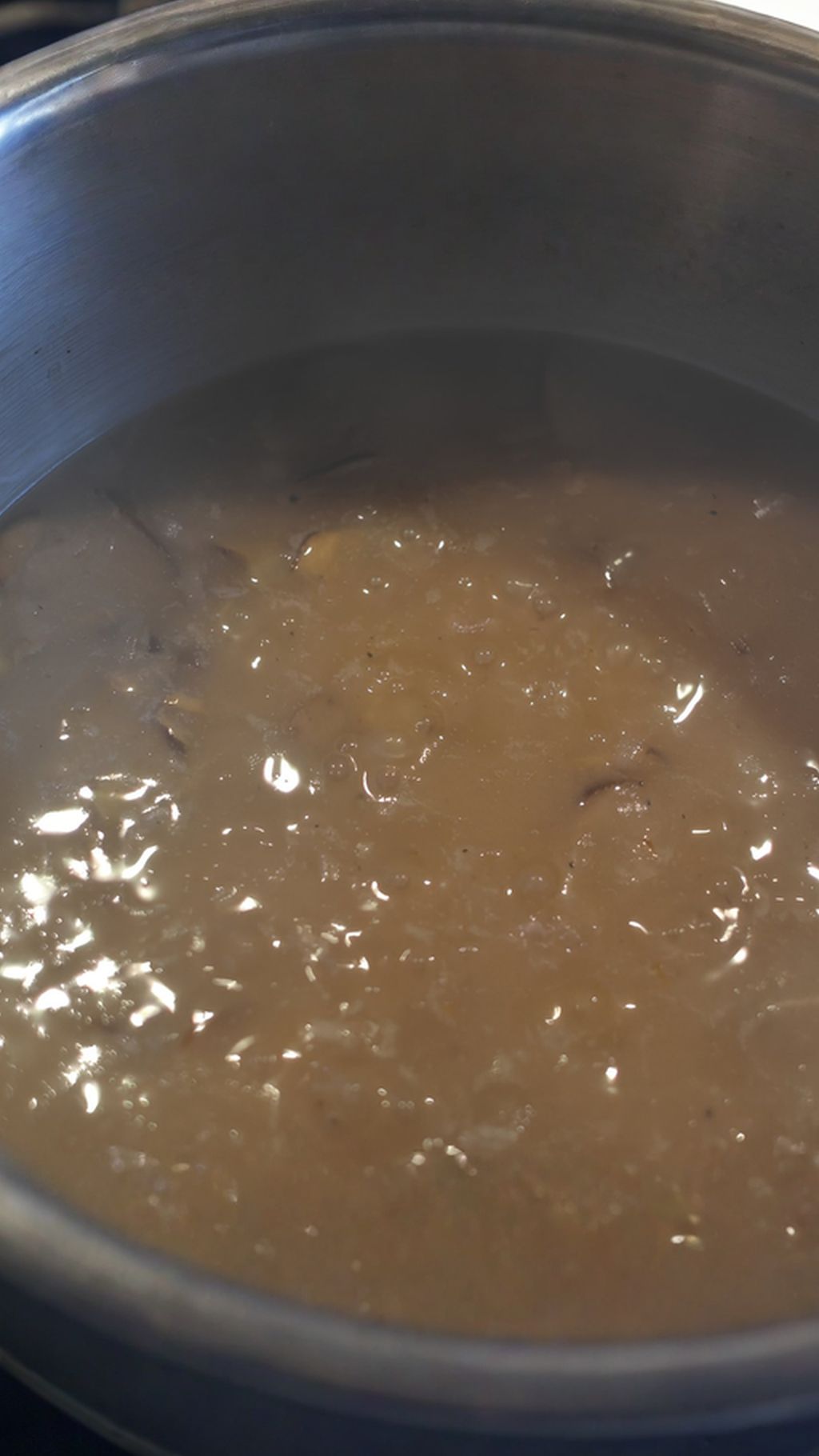Add the stock - gradually