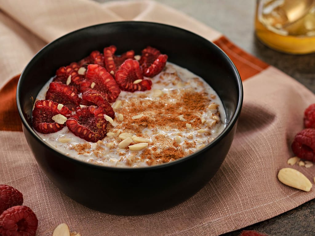 Fermented Buckwheat Porridge with Raspberries
