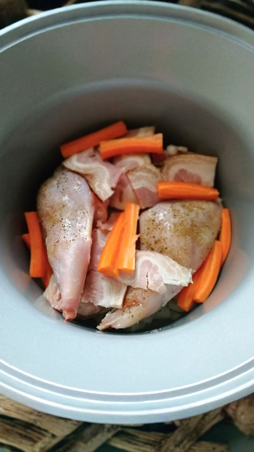 Layer everything into the slow cooker