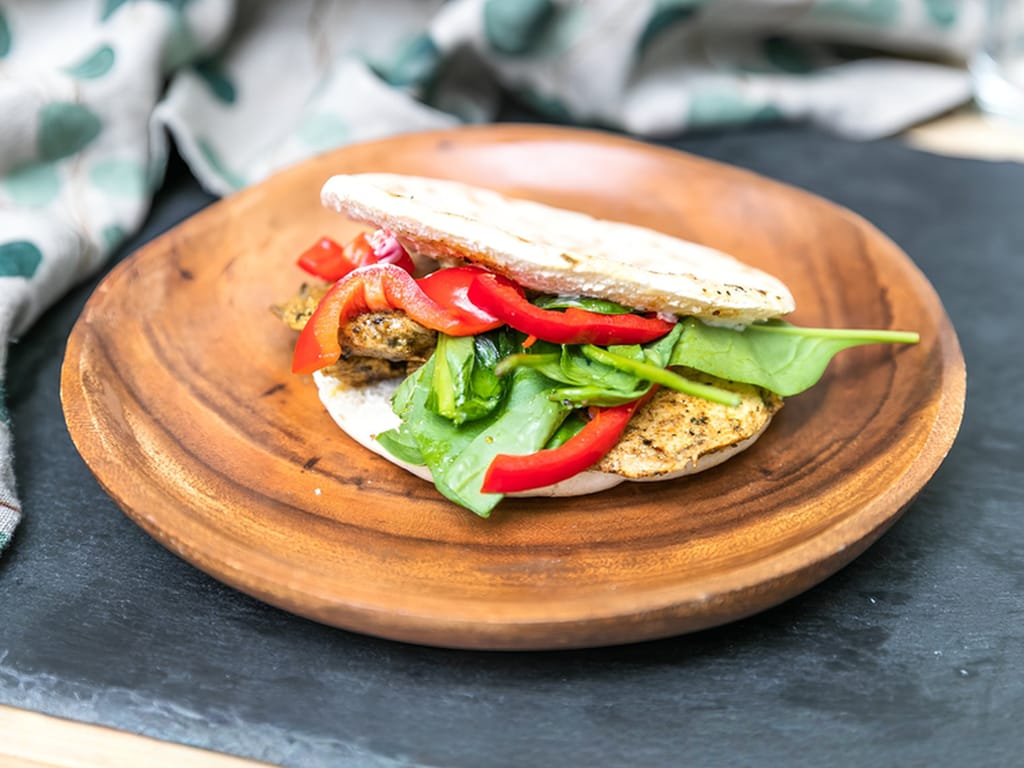 Chicken Breast in Herb Marinade with Pita Bread