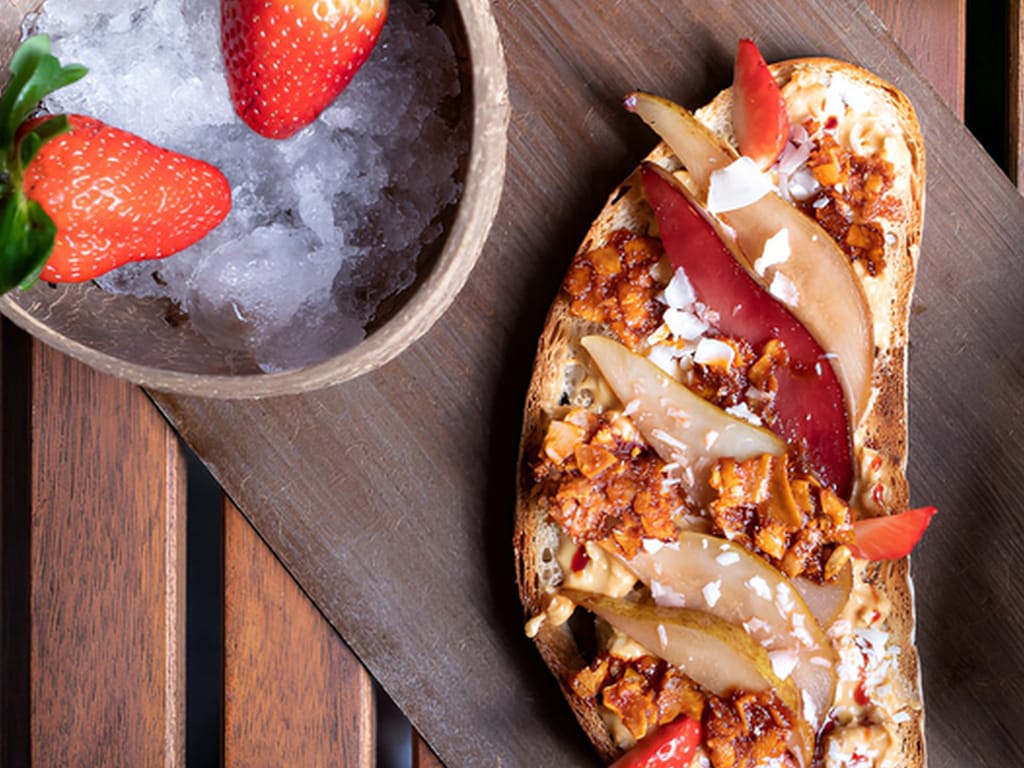 Peanut Butter Toast with Coconut Chips