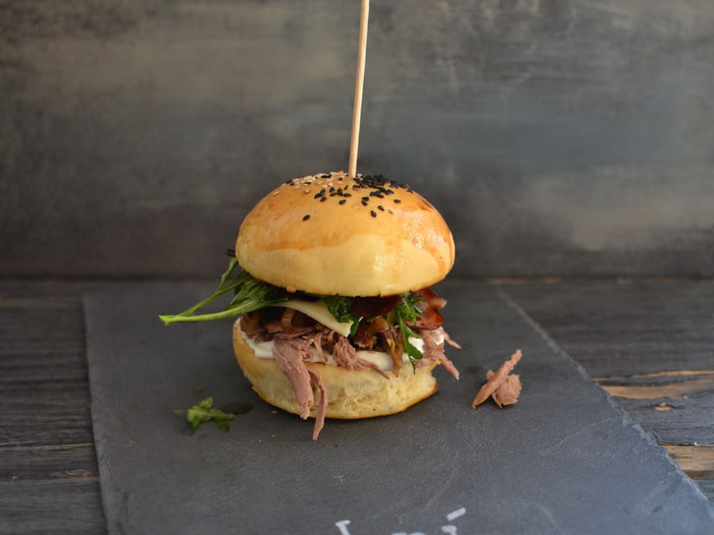 Pulled Duck Burger on a Homemade Bun
