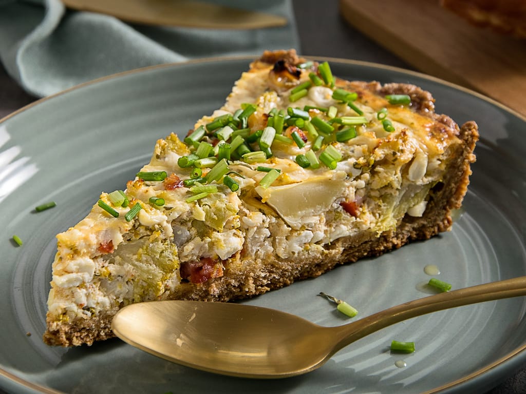 Wholegrain Quiche with Broccoli and Smoked Ham