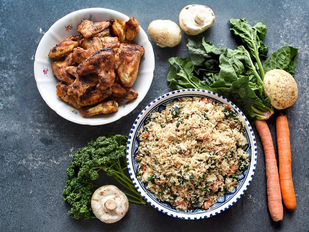 Lightly Spicy Wings with Perfect Fried Rice