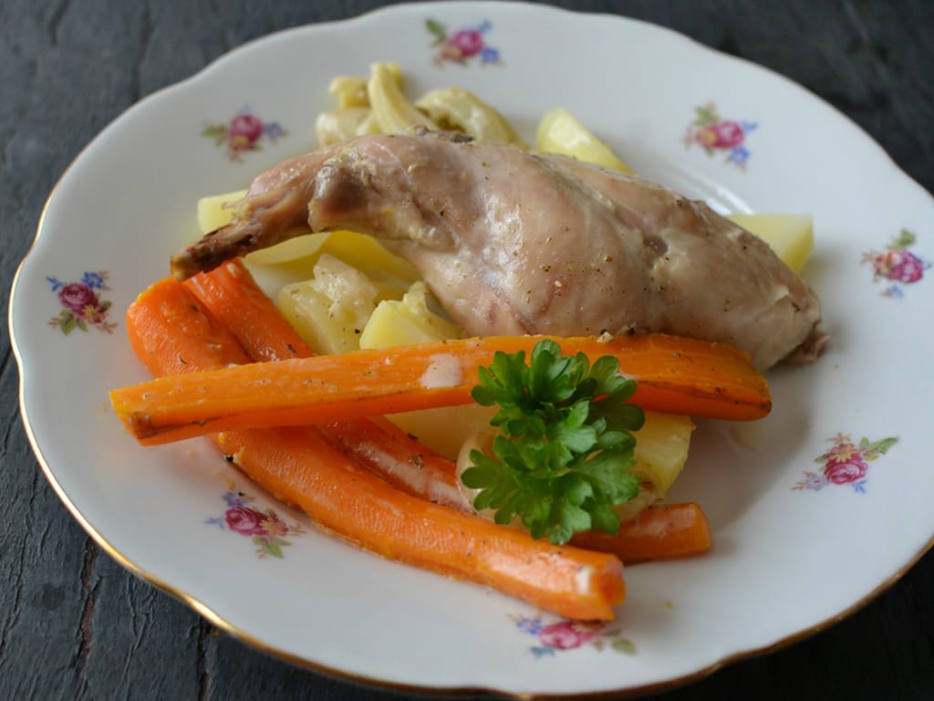 Roast Rabbit with Vegetables