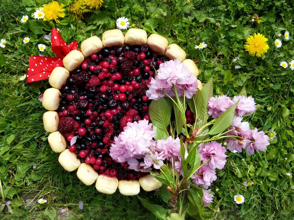 Charlotte with Curd Cheese and Forest Berries