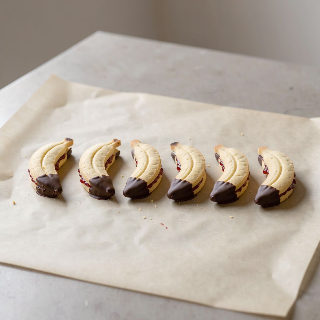 Linzer Banana Cookies: How to Shape, Sandwich and Dip Them in Chocolate