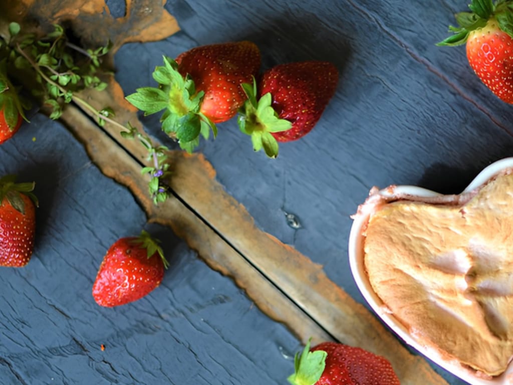 Fluffy Strawberry-Rhubarb Soufflé