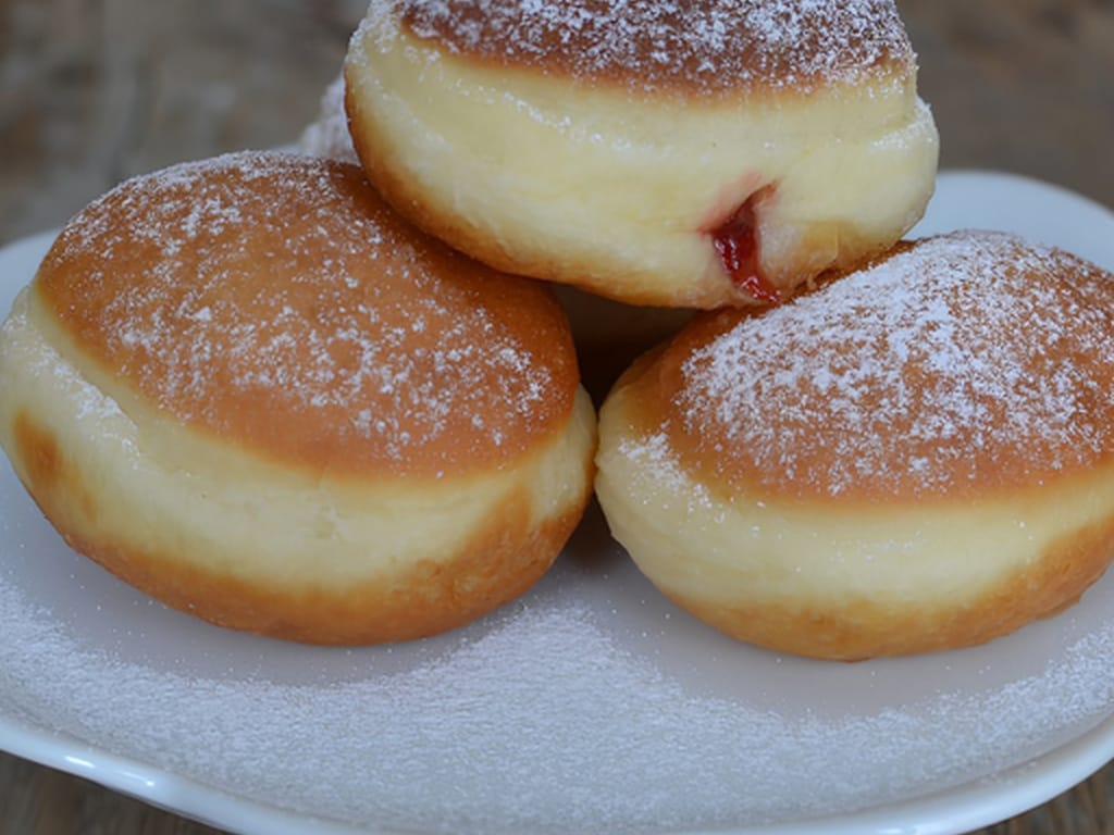 Golden Fried Jam Doughnuts