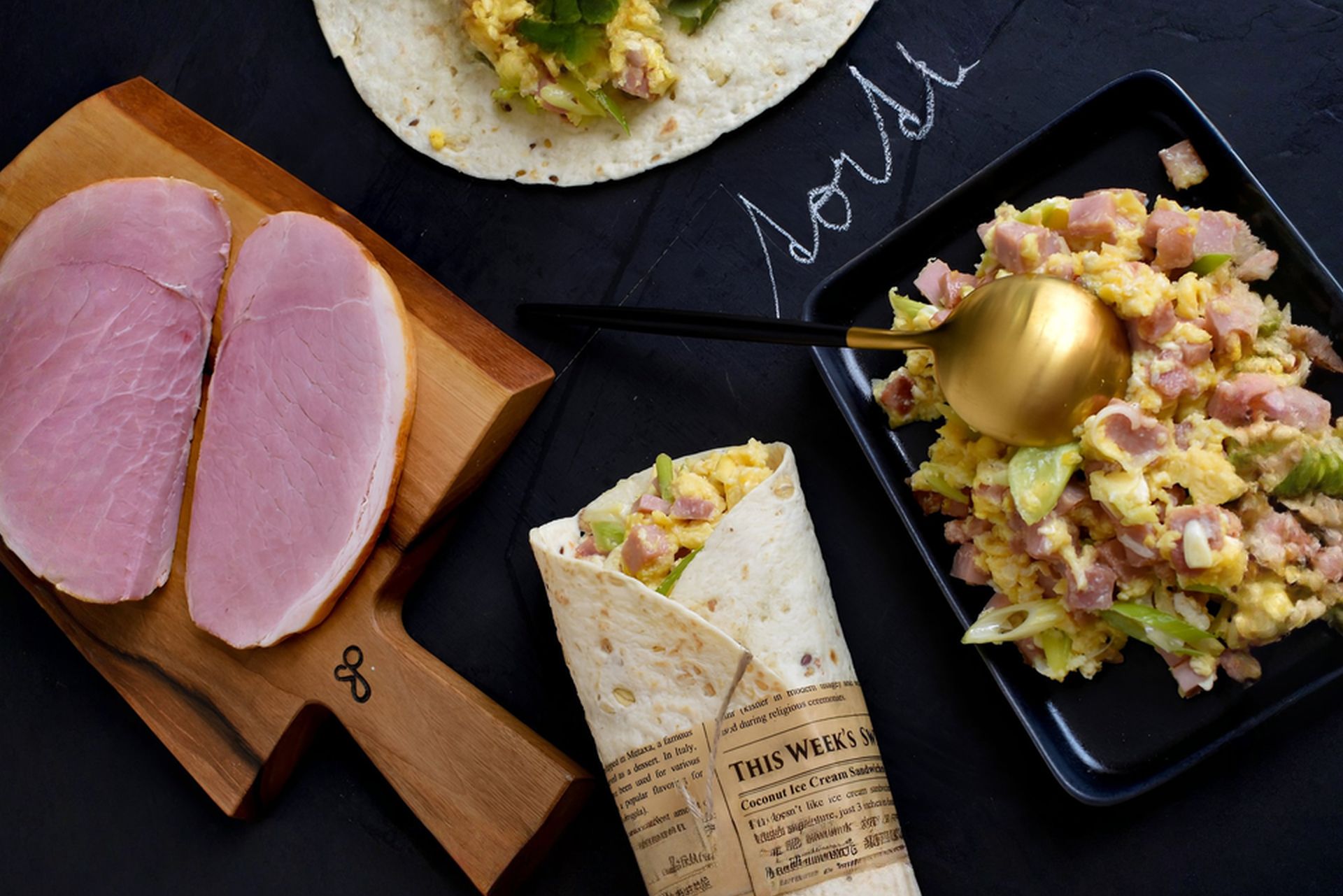 Rychlá snídaňová tortilla s vejci a šunkou