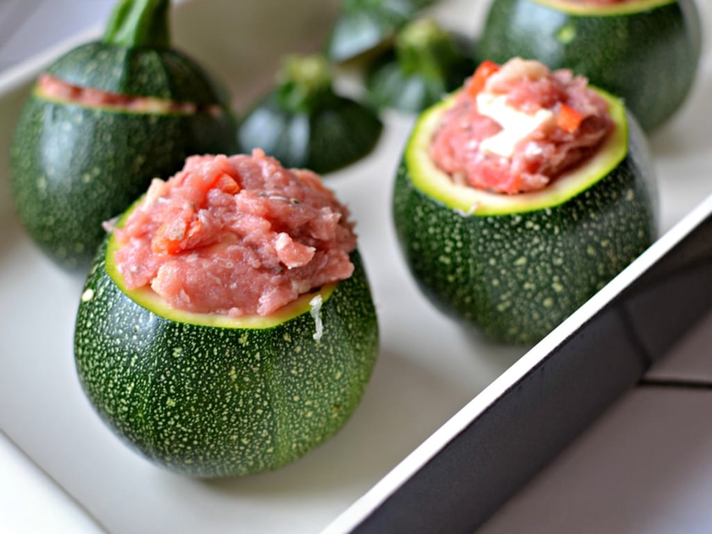 Zucchini Stuffed with Ground Meat
