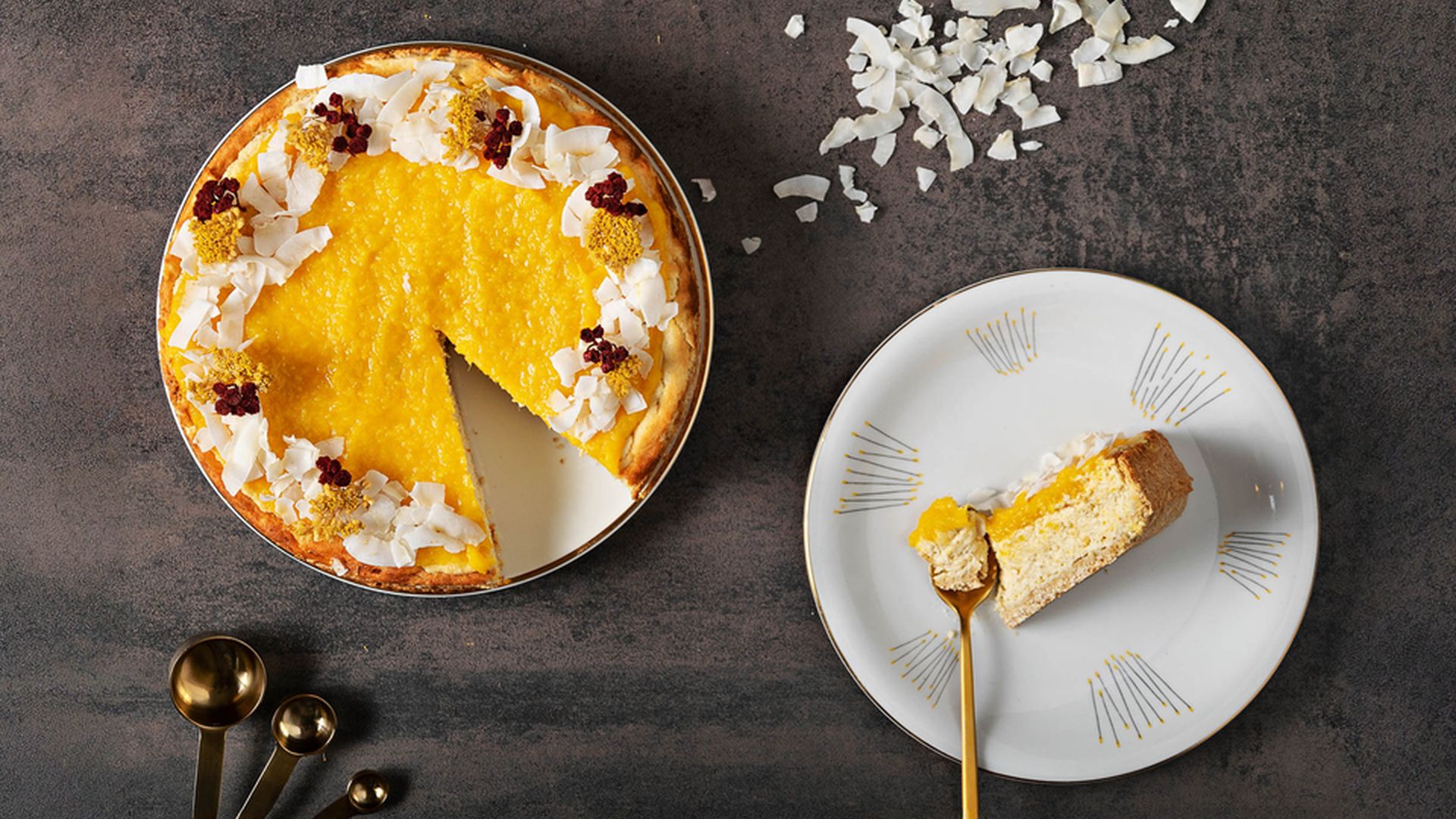 Nadýchaný mangový cheesecake